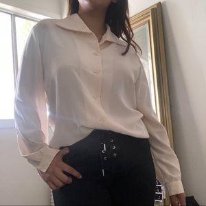 Sheer Pink Button Up Blouse